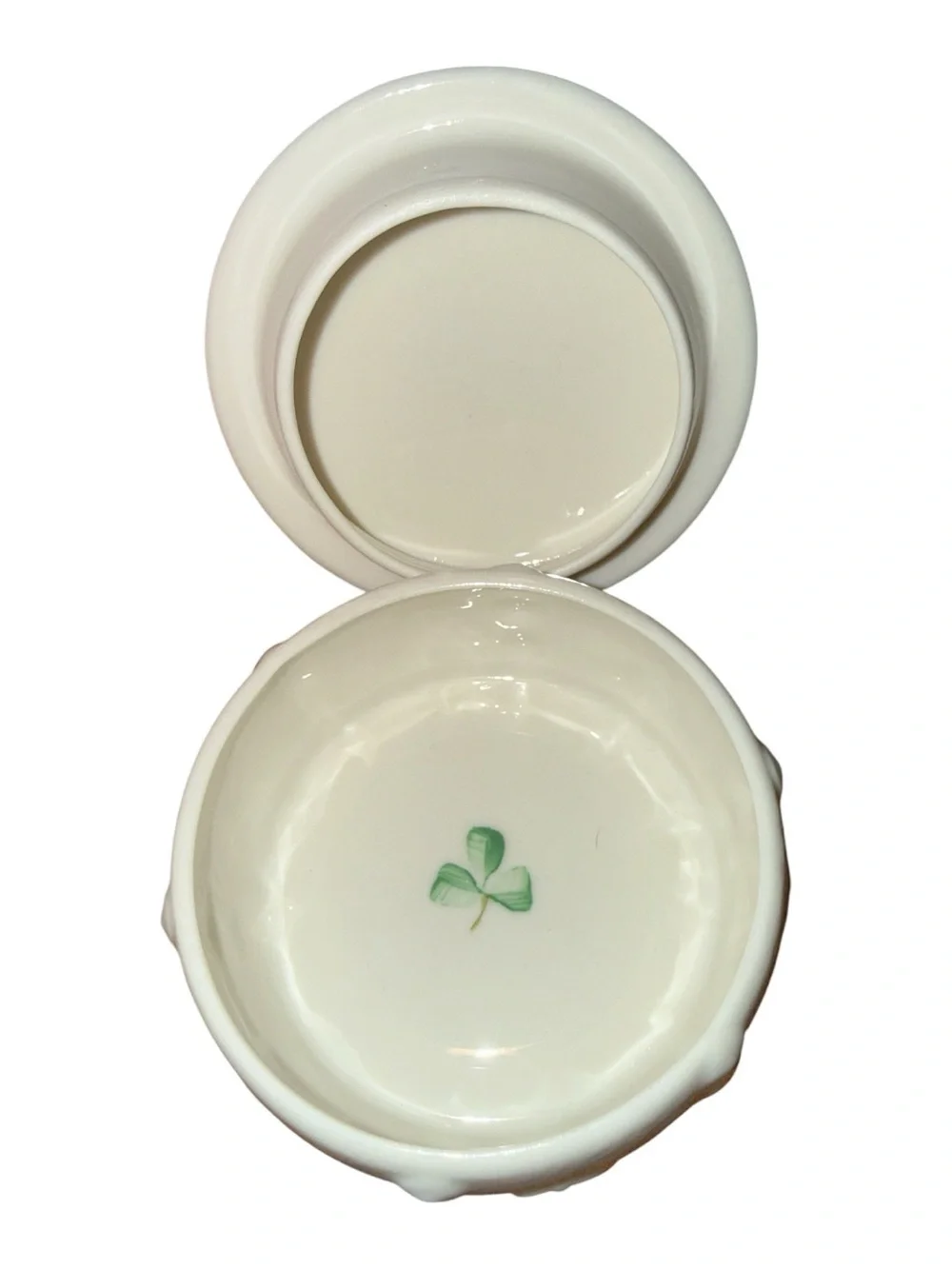 Belleek Ireland Mother Poem Trinket Box Floral Butterfly Shamrock Porcelain